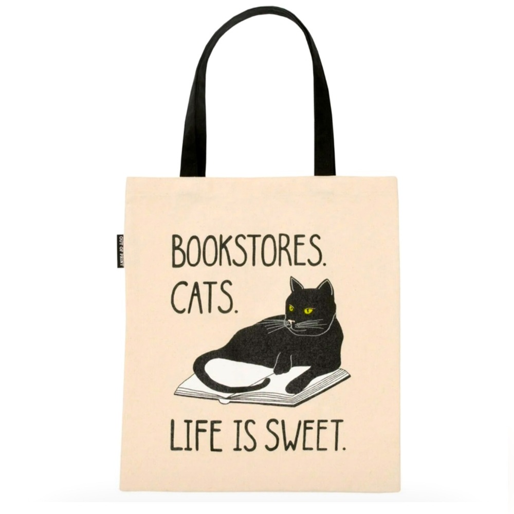 NWT Bookstores. Cats. Life is Sweet. Canvas tote bag